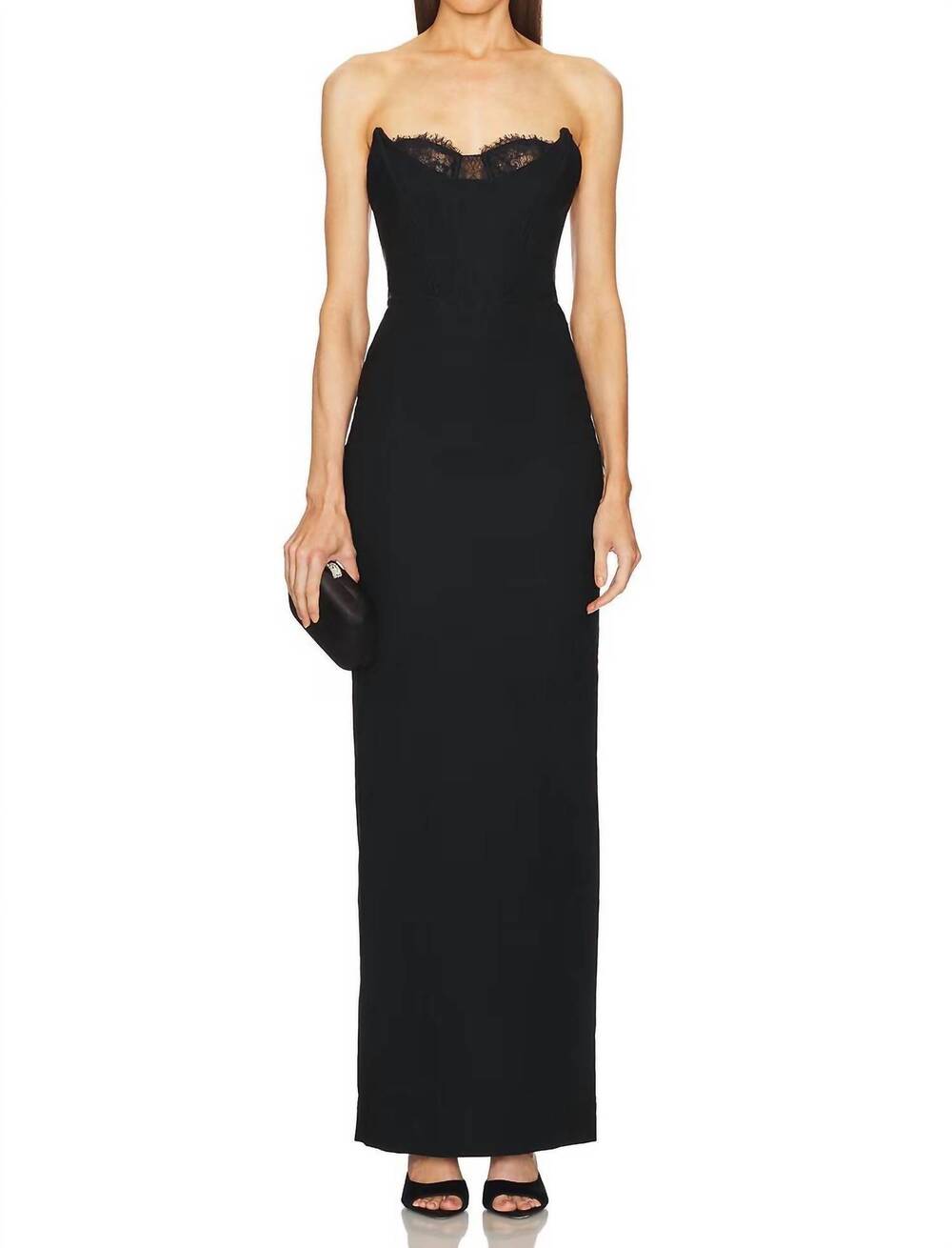 NEW MICHAEL COSTELLO louisa gown in black